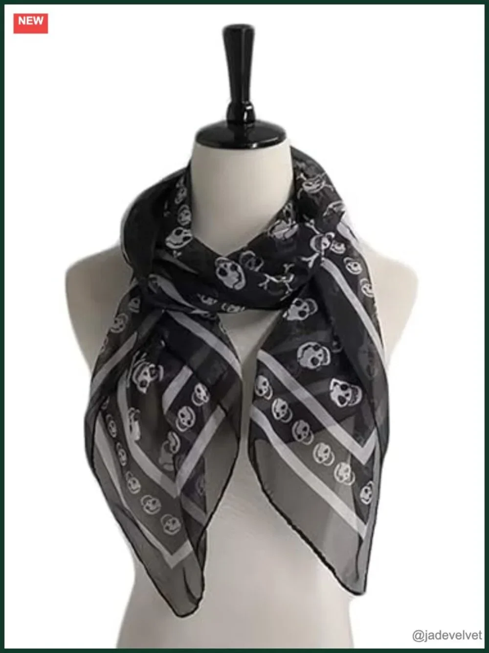Soft Silky Poly Chiffon Skull Scarf 59